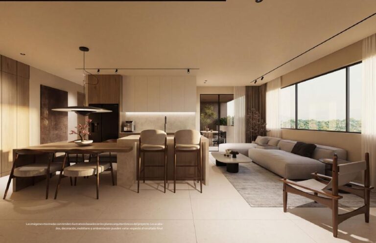 Interior de departamento en Zen Park Residences Cancún